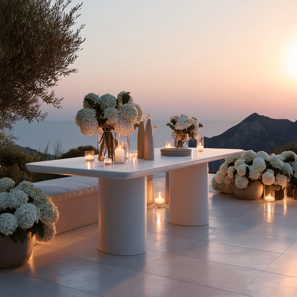 Riom Concrete Rectangular Outdoor Dining Table Outdoor