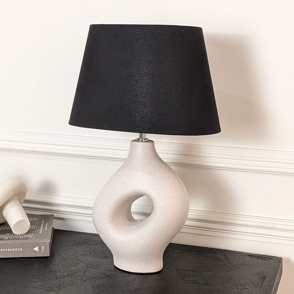 Romford Cream & Black Abstract Lamp Rowen Homes