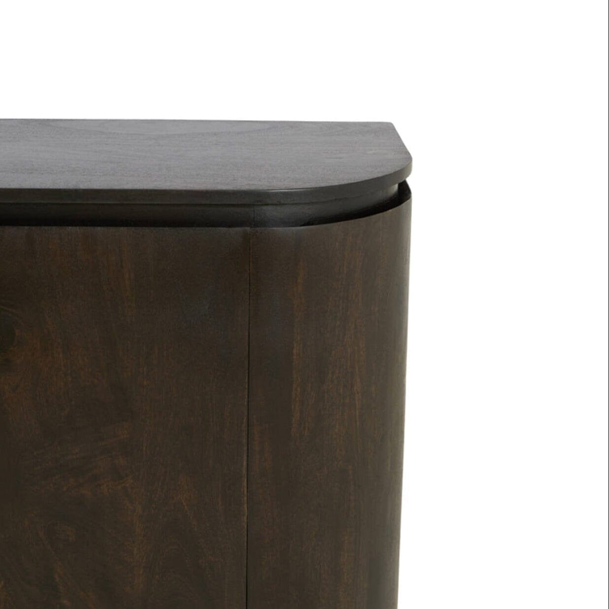 Romie Dark Wood Curved Sideboard Furniture