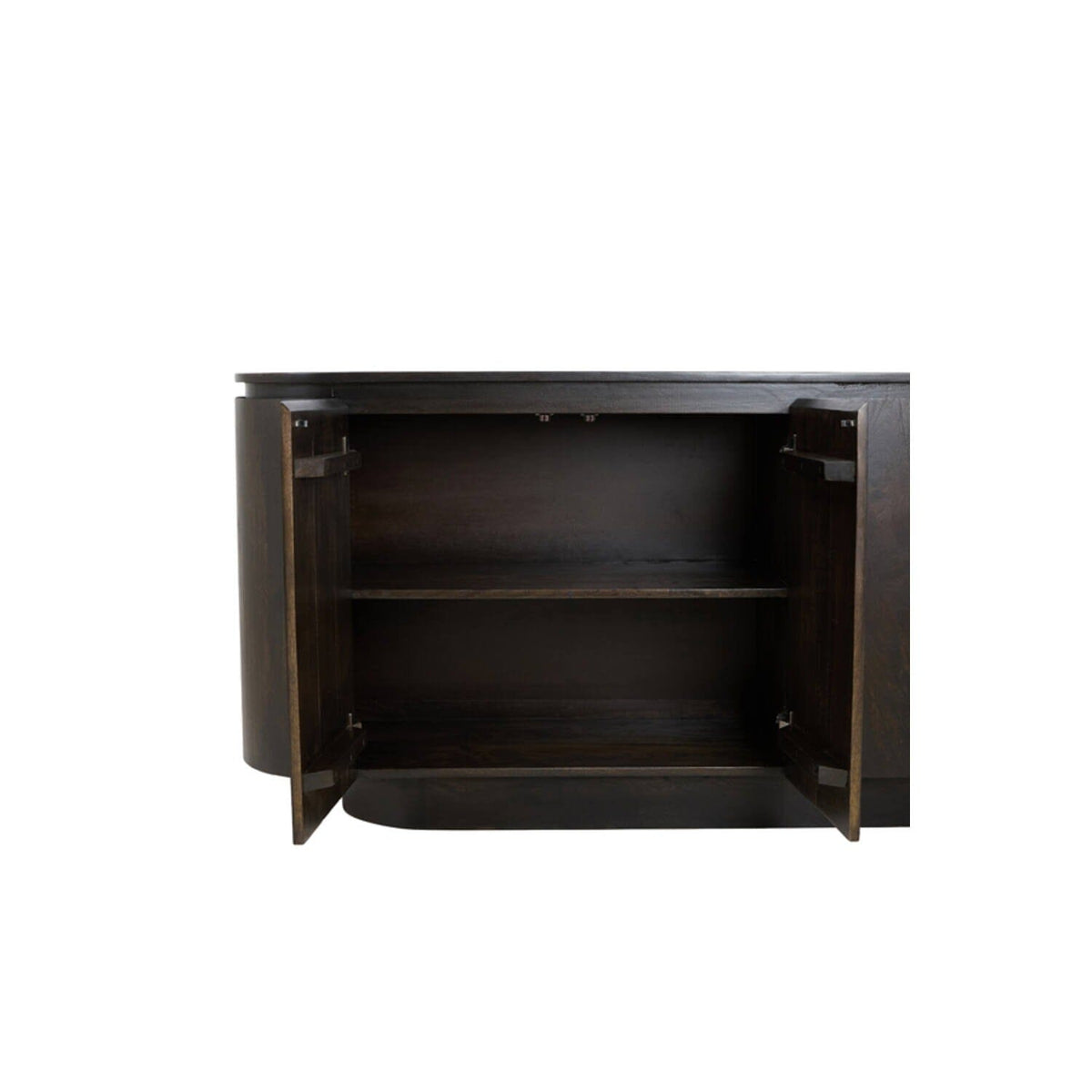 Romie Dark Wood Curved Sideboard Furniture