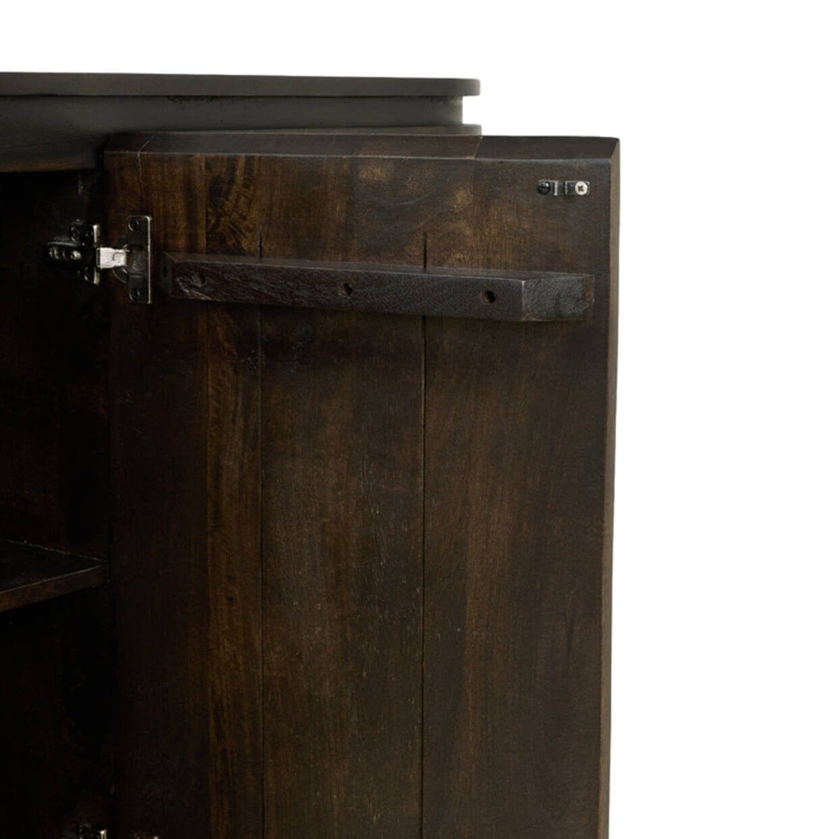 Romie Dark Wood Curved Sideboard Furniture