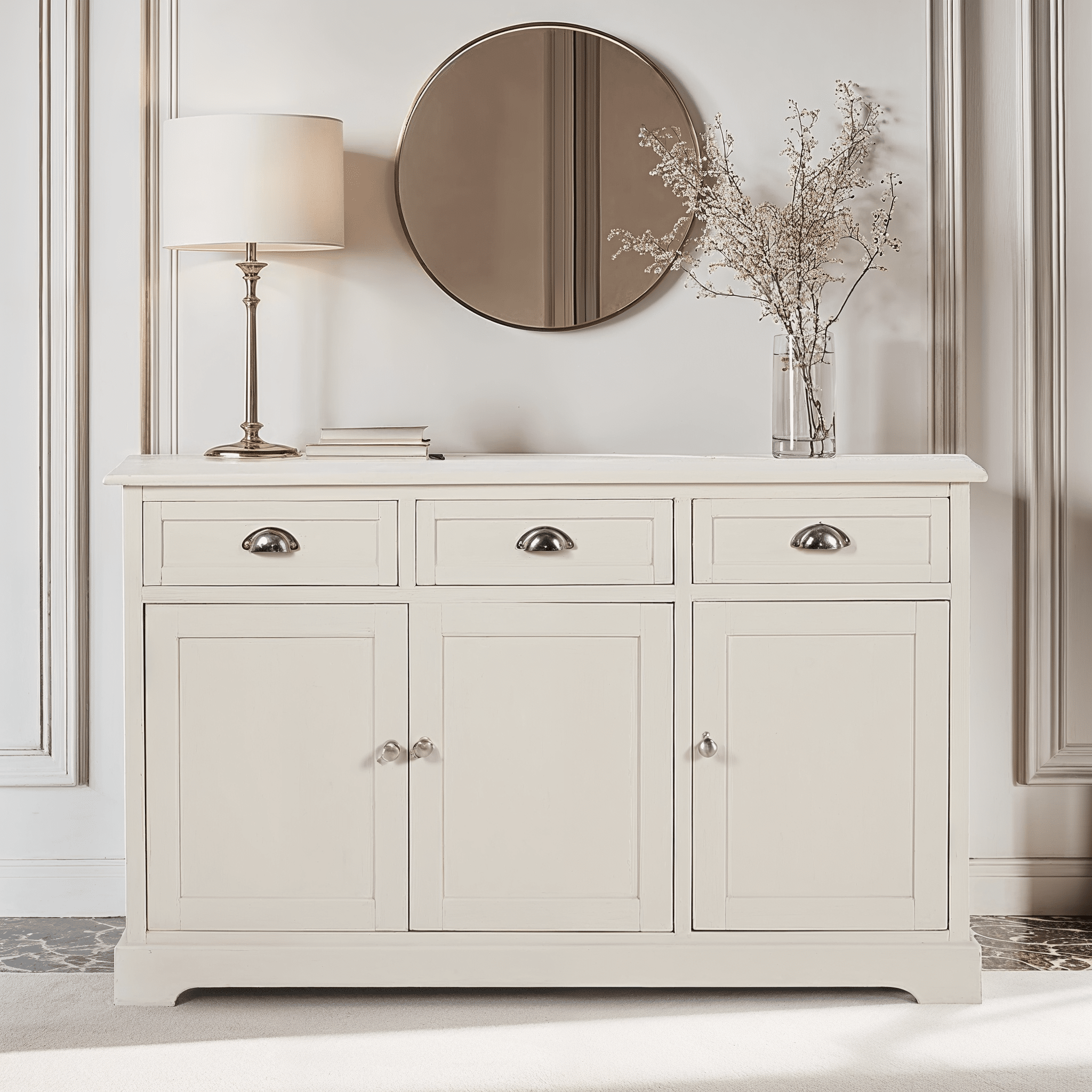 Rosanna Cream 3 Drawer 3 Door Sideboard