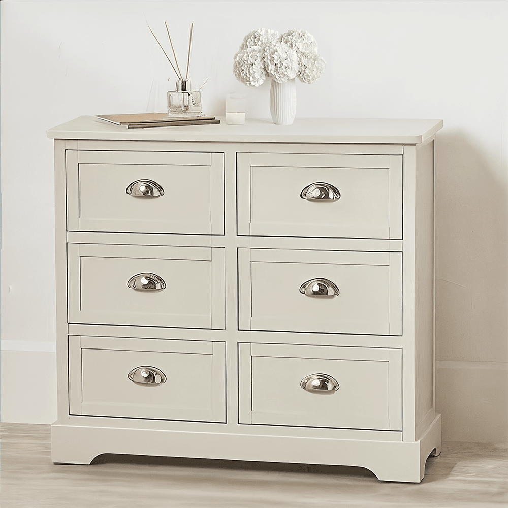 Rosanna Cream Wooden 6 Drawer Chest Furniture