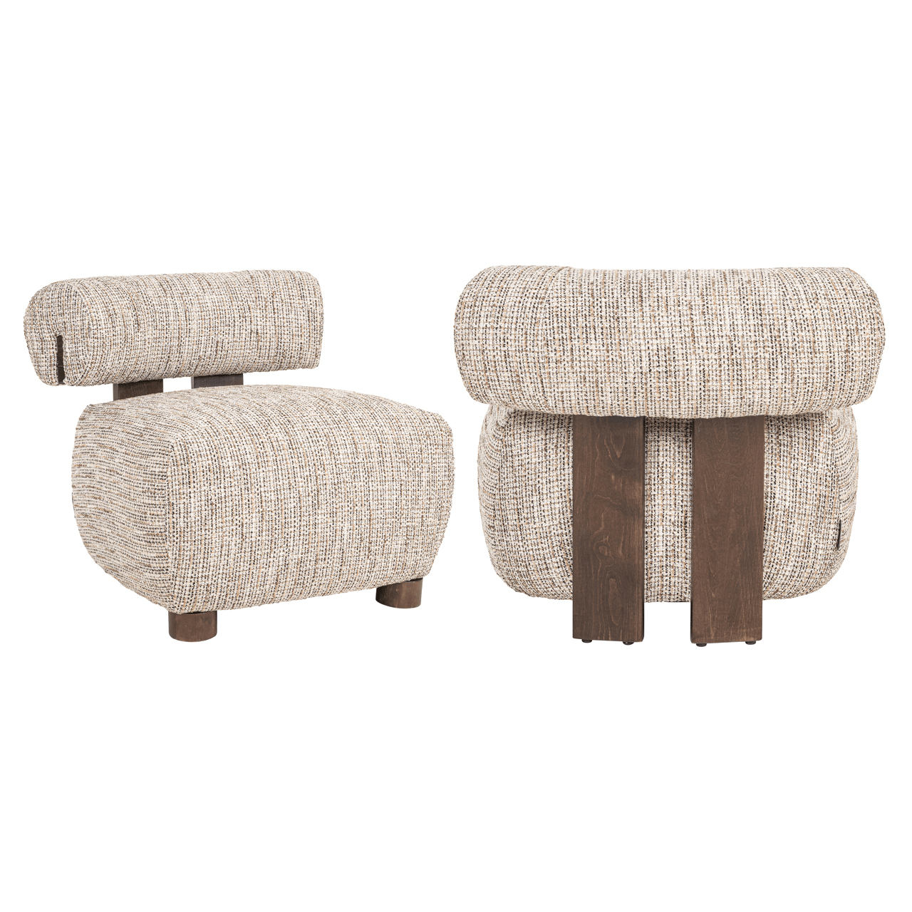 Sadia Neutral Textured Two Toned Accent Chair Furniture