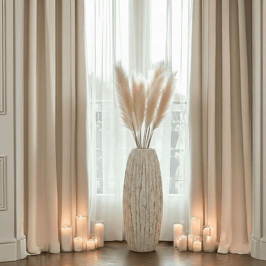 Salma Neutral Ceramic Textured Vase Accessories