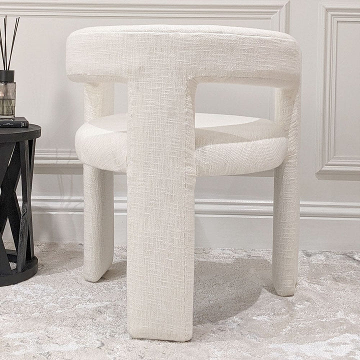 Samira Cream Curved Accent Chair Furniture 