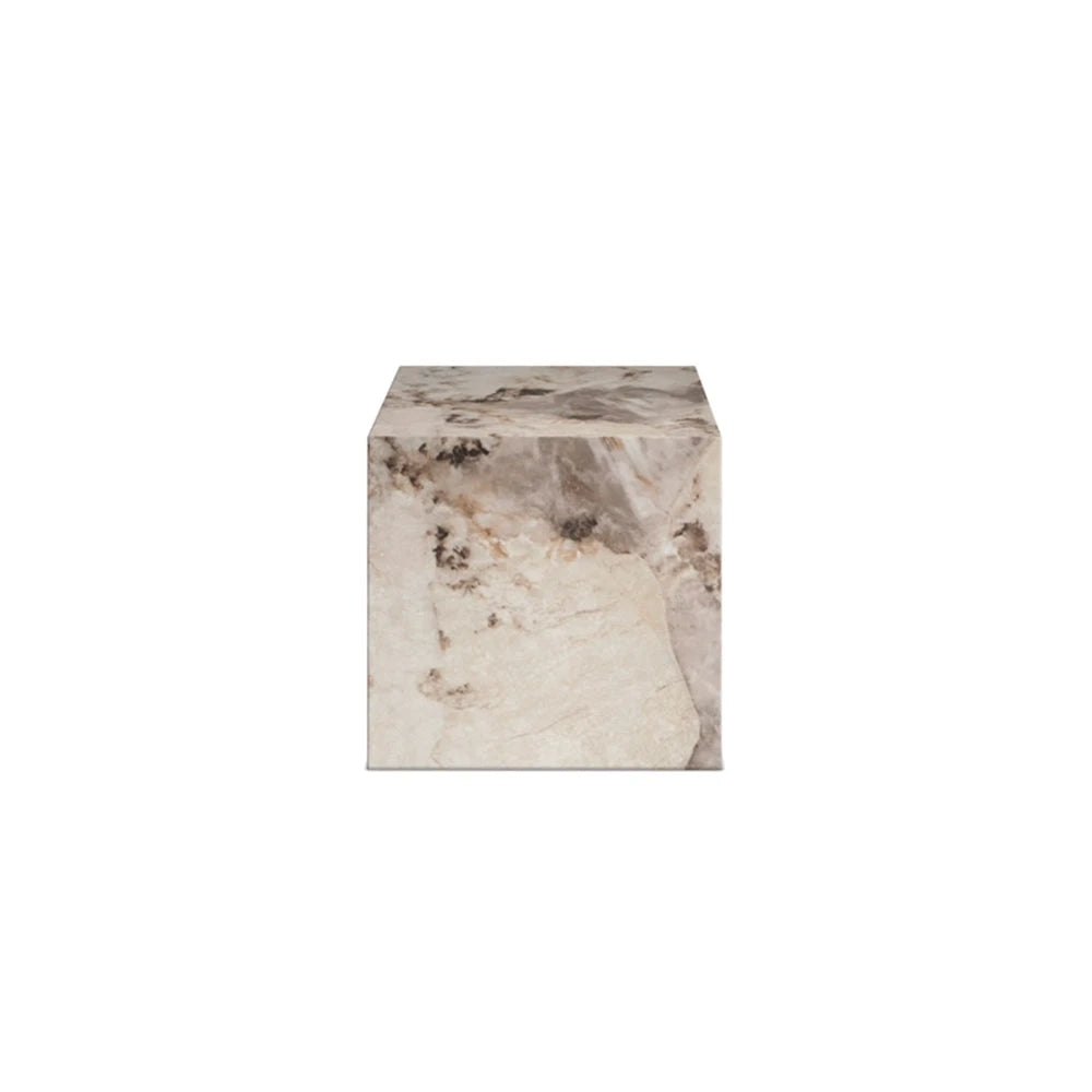Samoa Taupe & White Marble Side Table Furniture