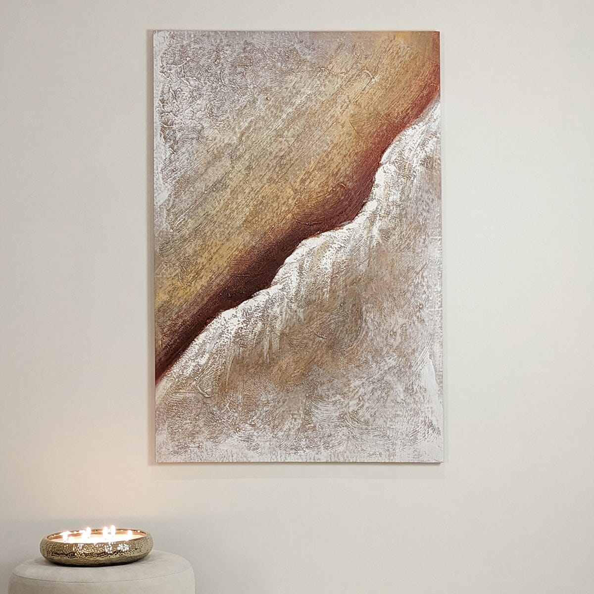 Sanctuary Neutral Textured Abstract Canvas Wall Art Accessories
