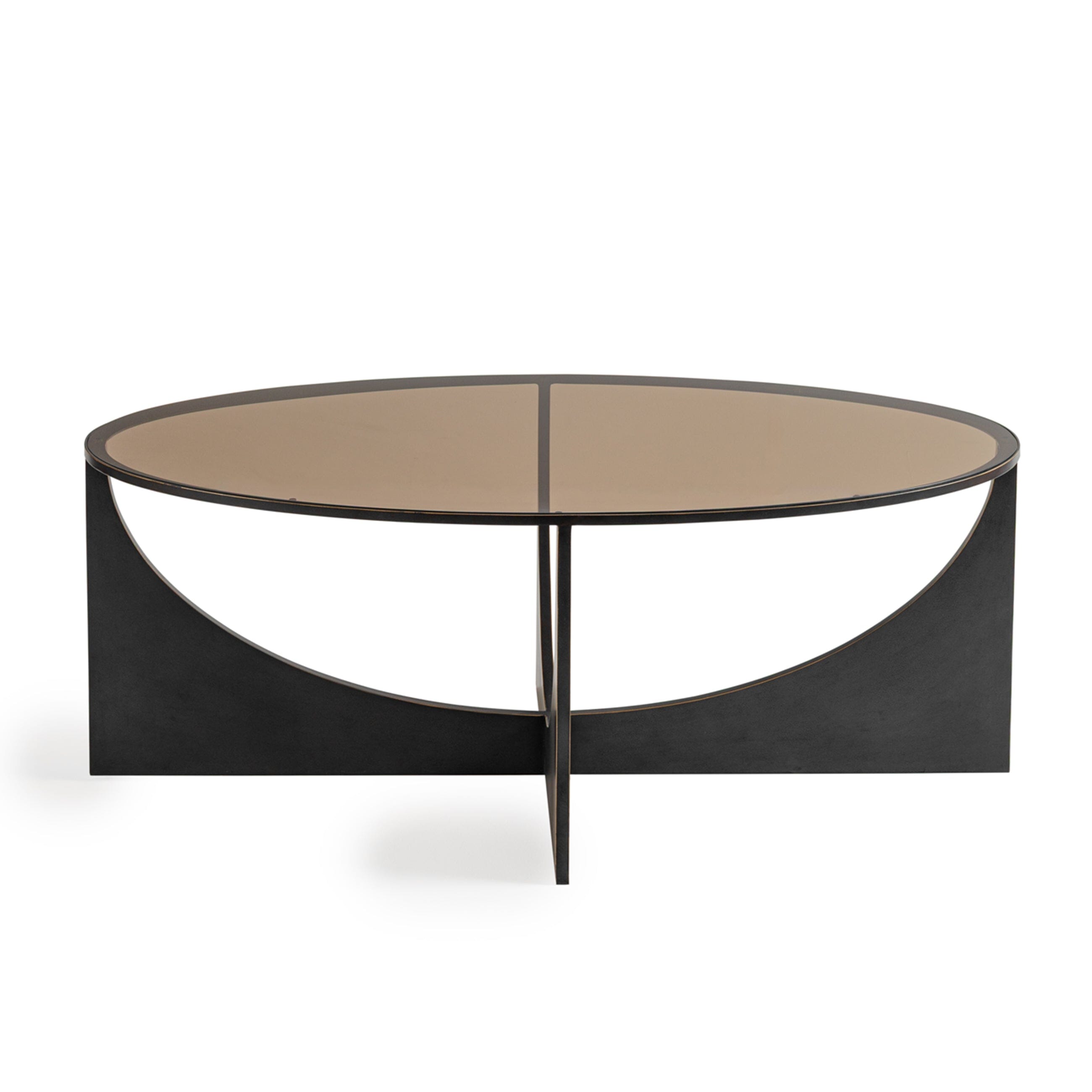 Seclus Bronze Coffee Table with Tinted Glass Top Furniture