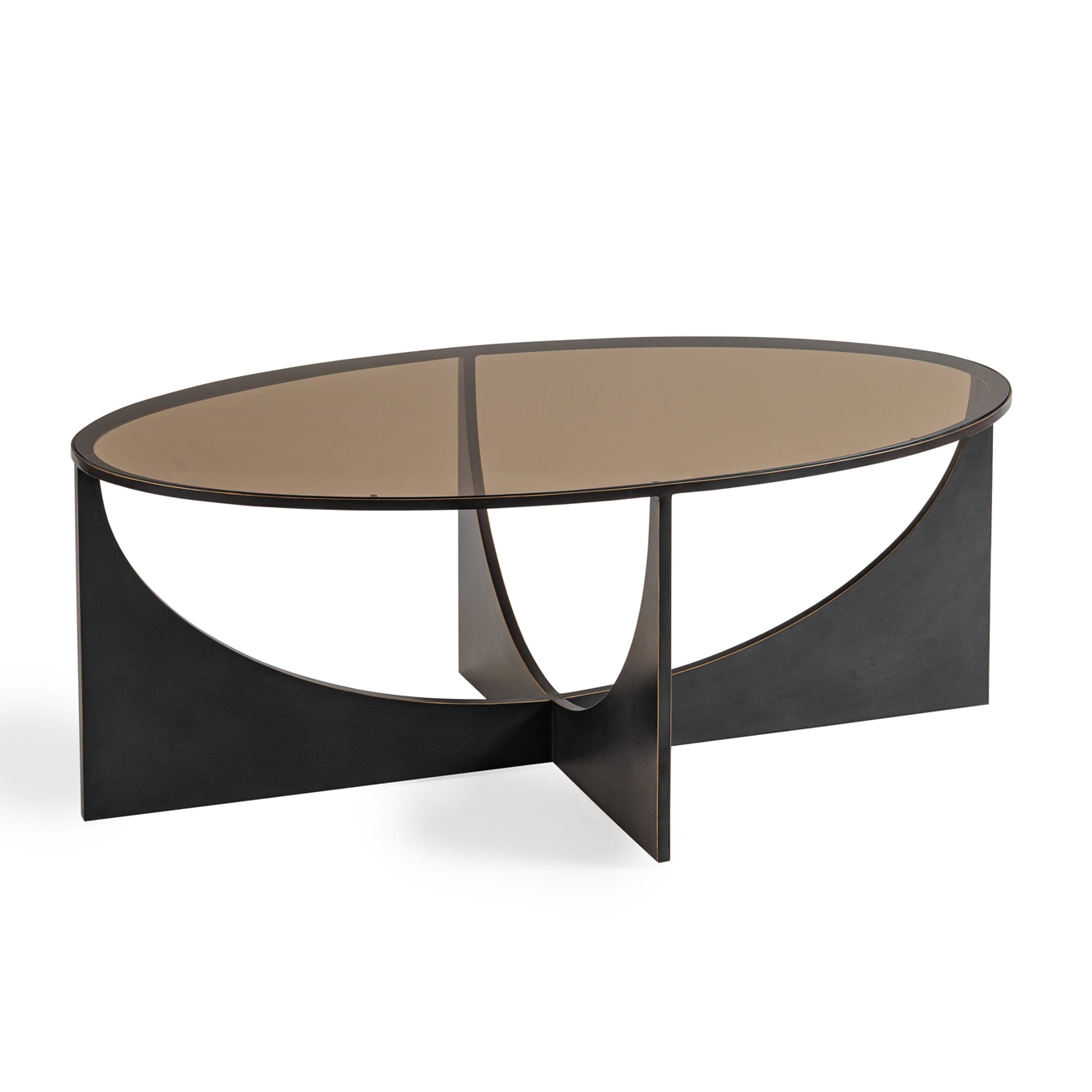 Seclus Bronze Coffee Table with Tinted Glass Top Furniture