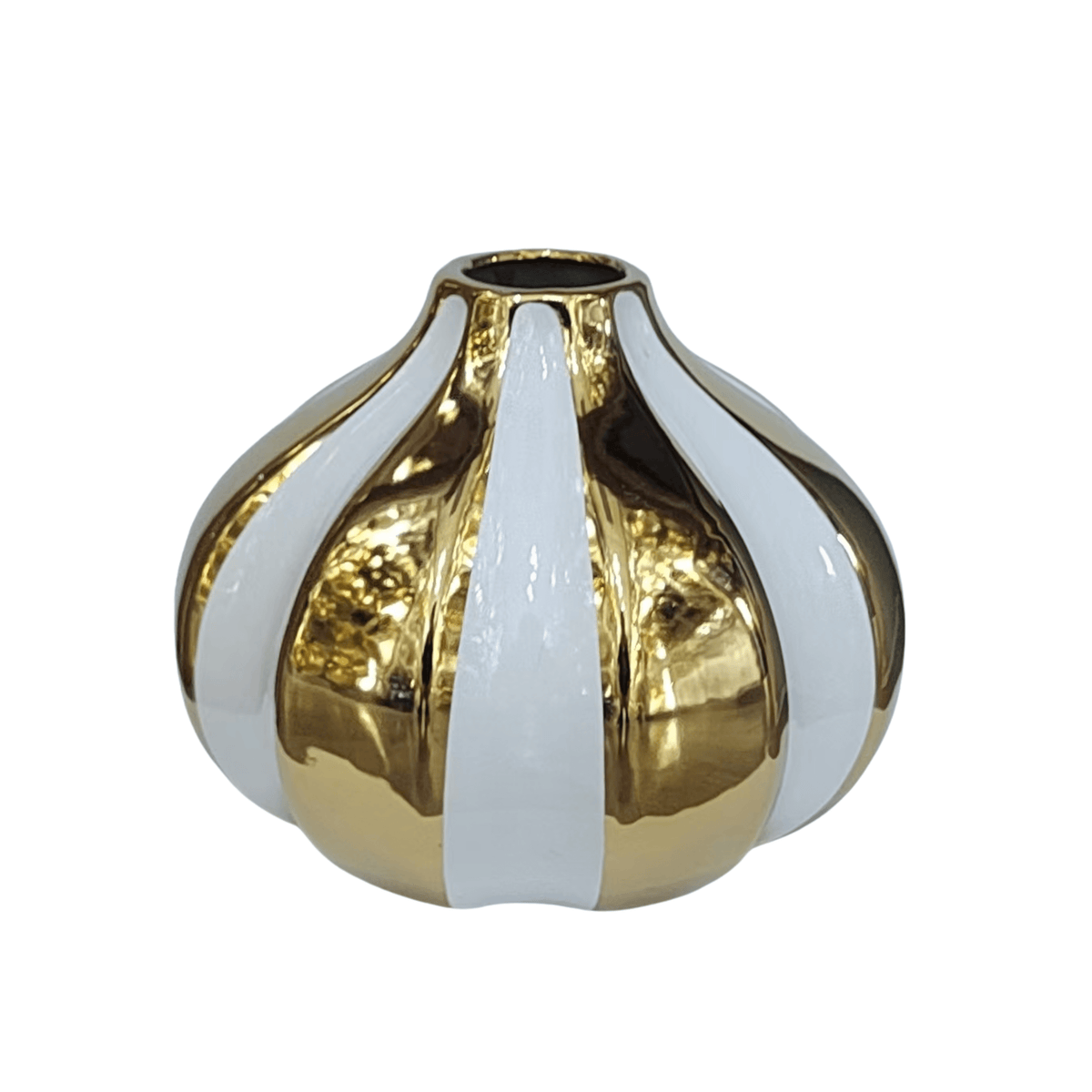Sedona Gold & White Striped Vase Accessories