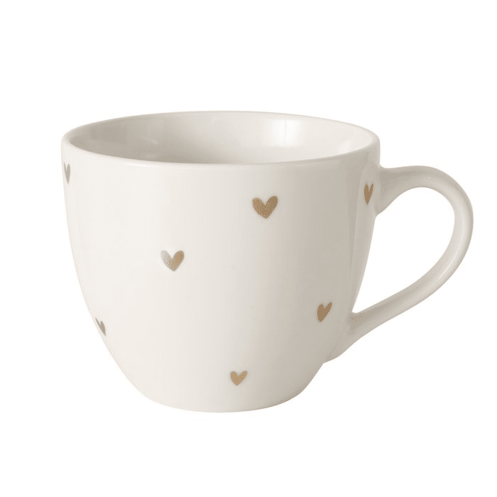 Seraphina Large White & Gold Heart Print Mug Accessories