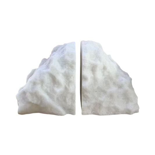 Seraphine White Quartz Abstract Bookends Accessories