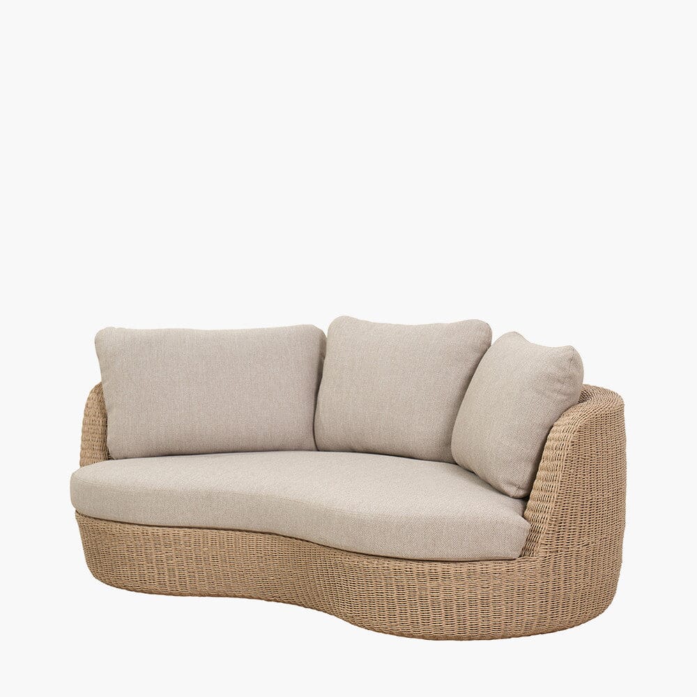 Sevilla Natural Wicker Outdoor Curved Sofa Lounge Set- Seats 5 Outdoor
