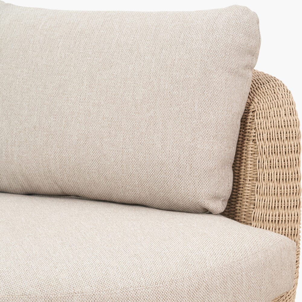 Sevilla Natural Wicker Outdoor Curved Sofa Lounge Set- Seats 5 Outdoor