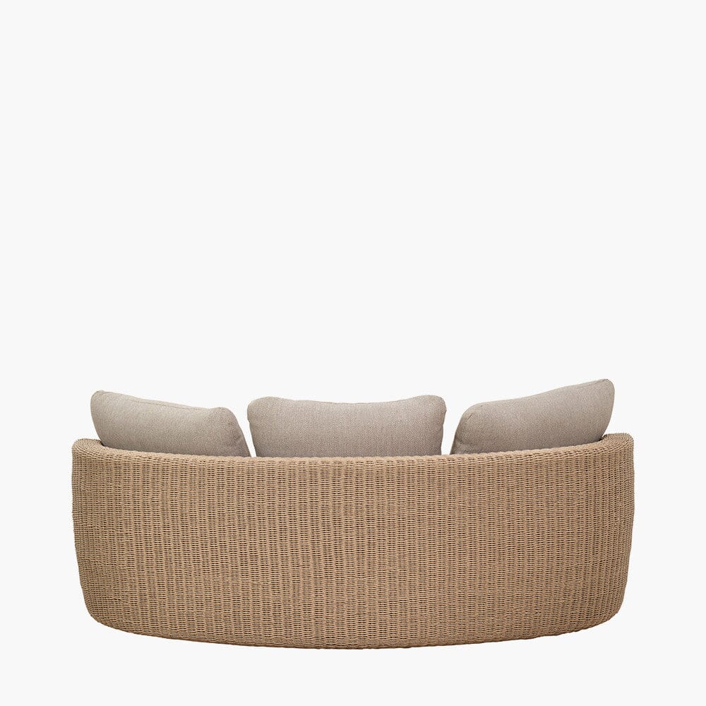 Sevilla Natural Wicker Outdoor Curved Sofa Lounge Set- Seats 5 Outdoor