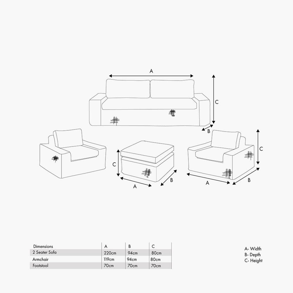 Seville Neutral Chunky Rattan Outdoor Lounge Sofa Set Outdoor