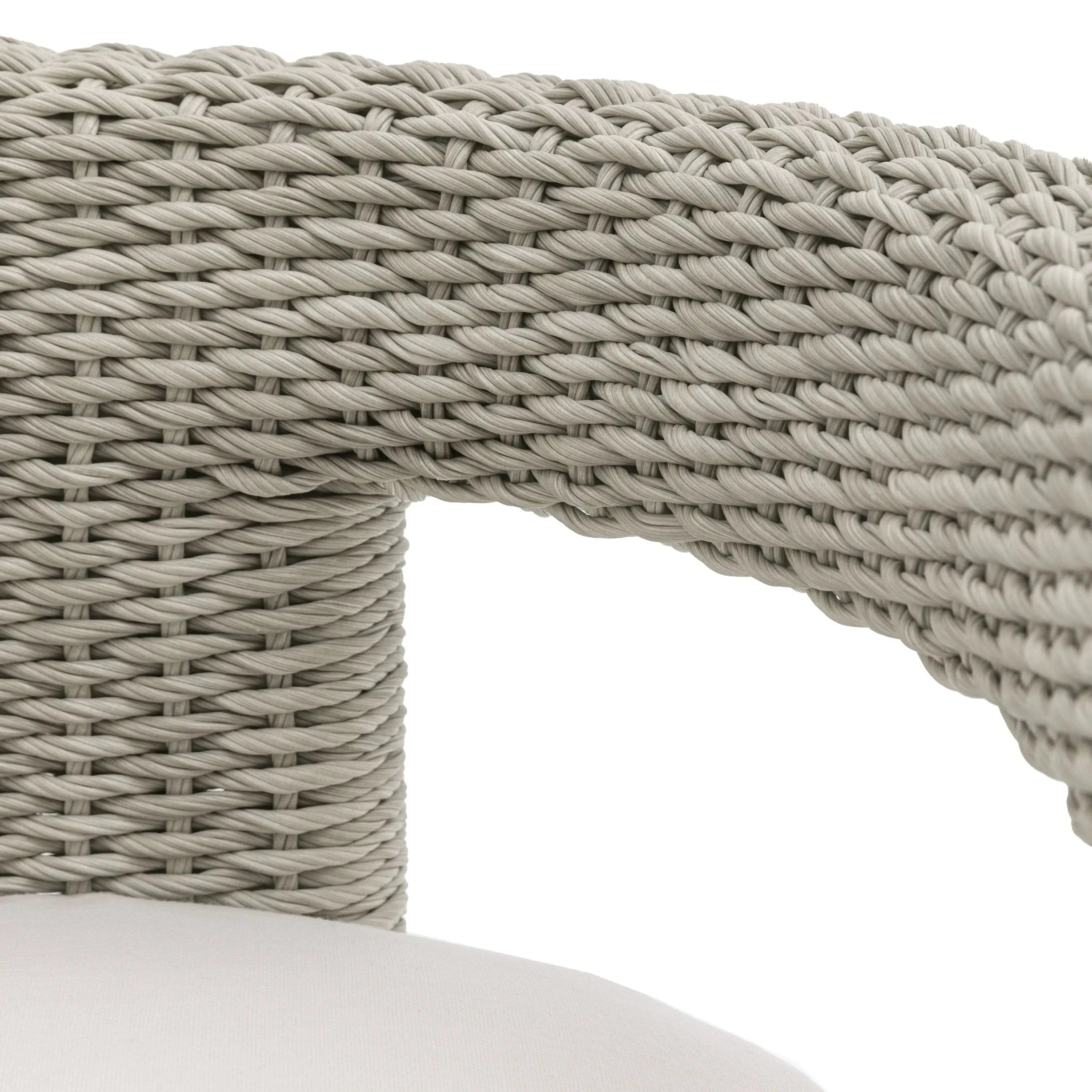Seychelles Outdoor Cream & Natural Rattan Curved Dining Chair - Set of 2 Outdoor