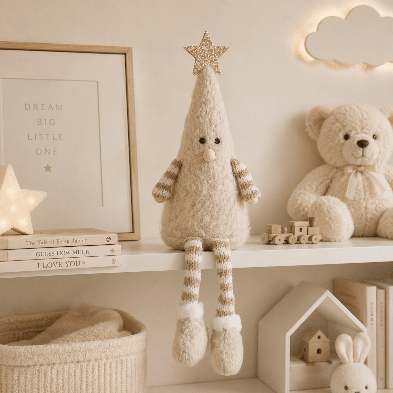Shelf Sitting Plush Christmas Tree Ornament Accessories