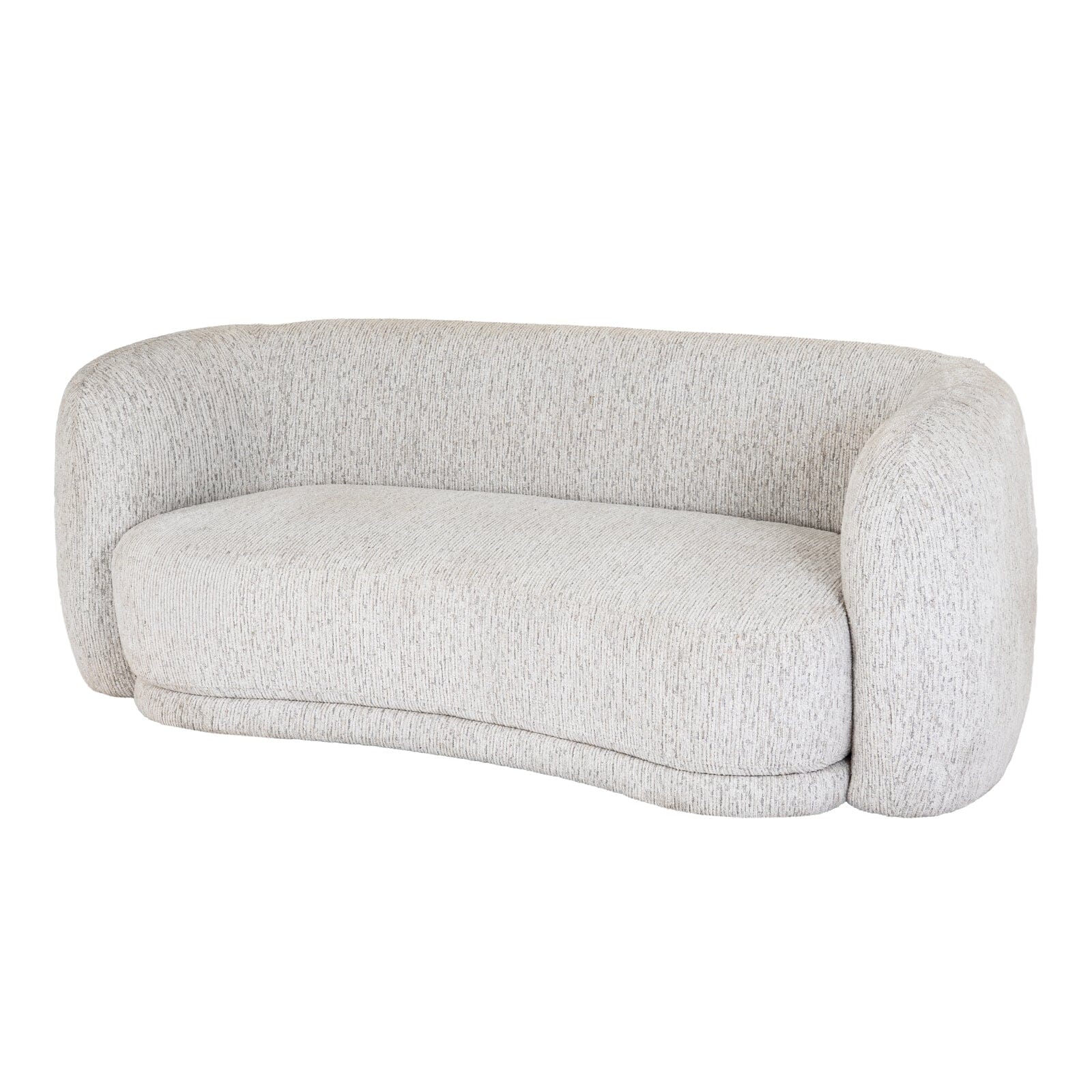 Shella Cream Textured Curved 2 Seater Sofa Sofa