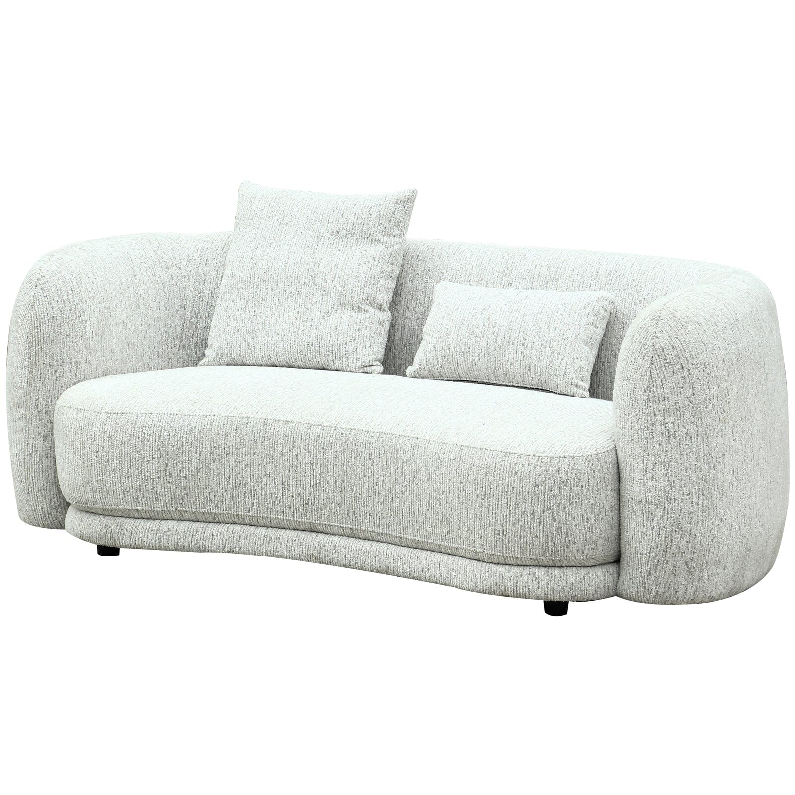 Shella Cream Textured Curved 2 Seater Sofa Sofa