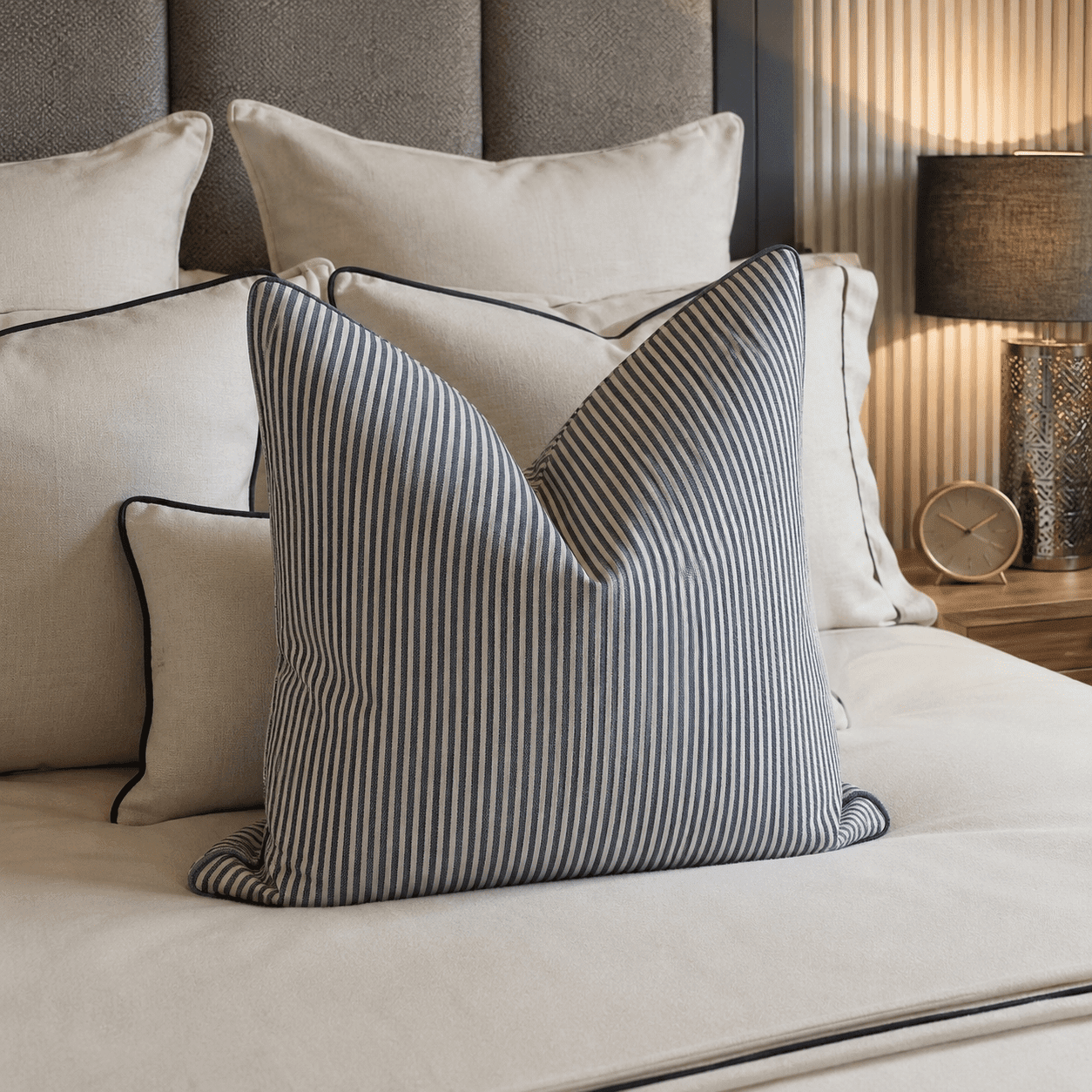Shoreham Blue Stripe Cushion Cover - 50x50cm Textiles