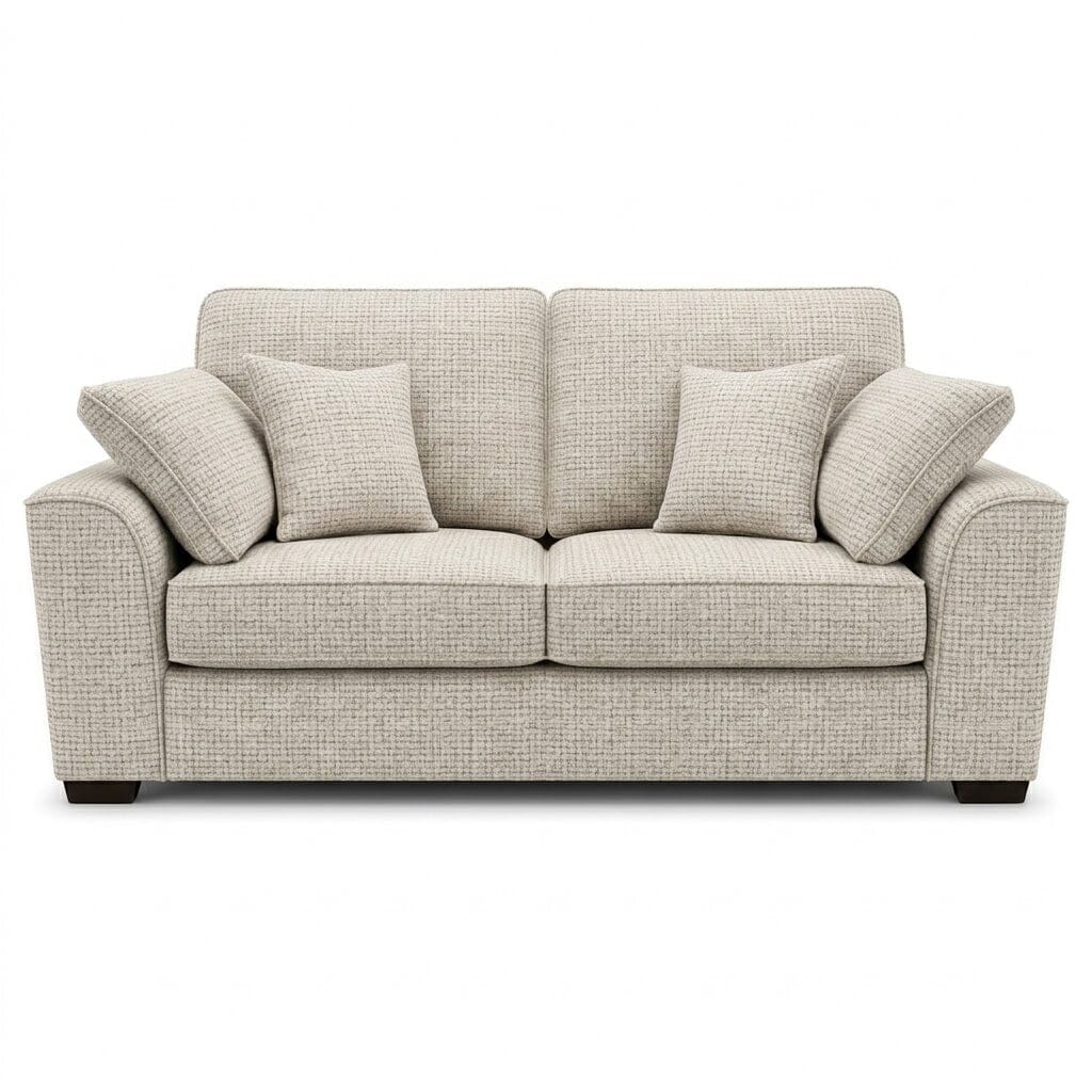 Sienna Ivory Textured Chenille Sofa Range Sofa 2 Seater