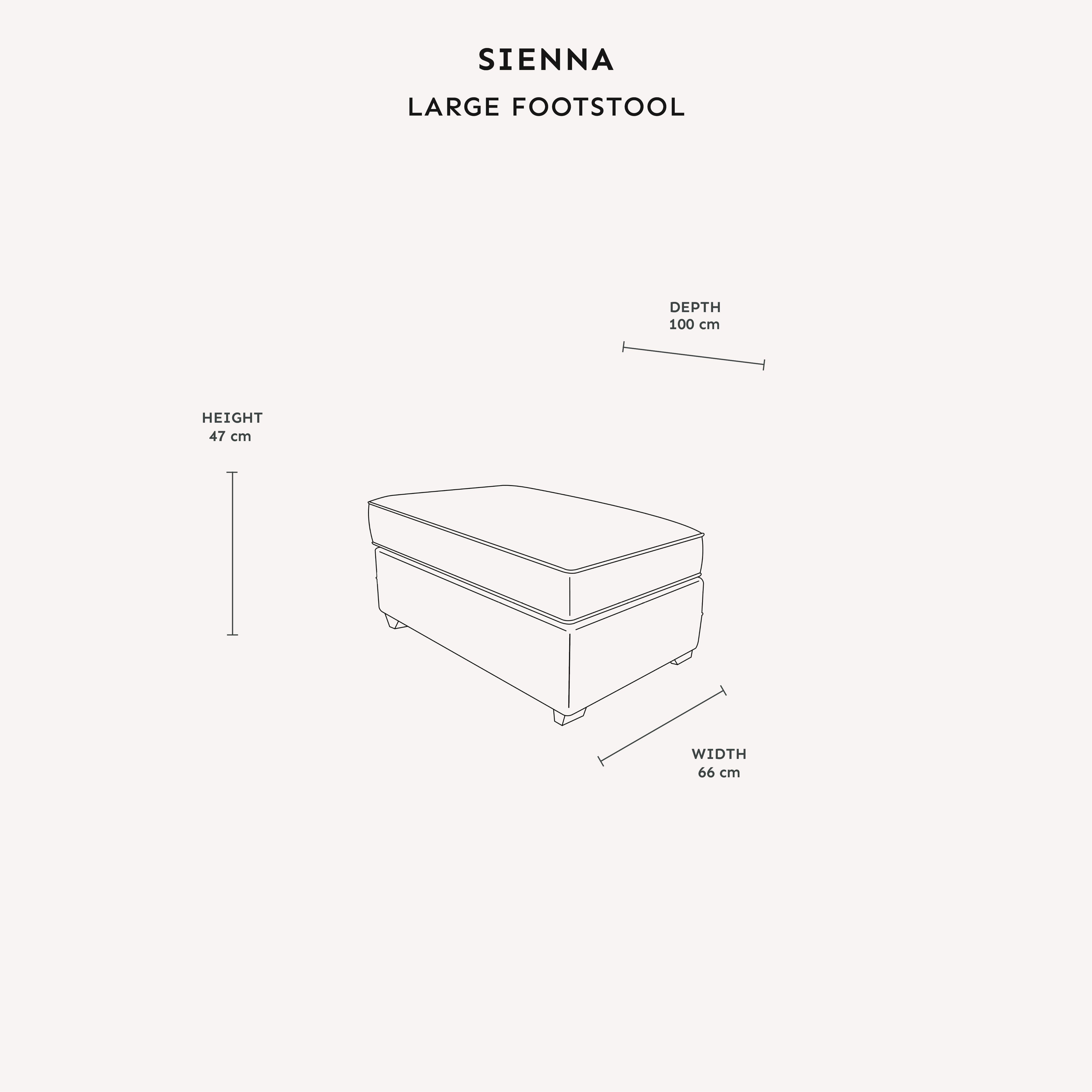 Sienna Ivory Textured Chenille Sofa Range Sofa Large Footstool