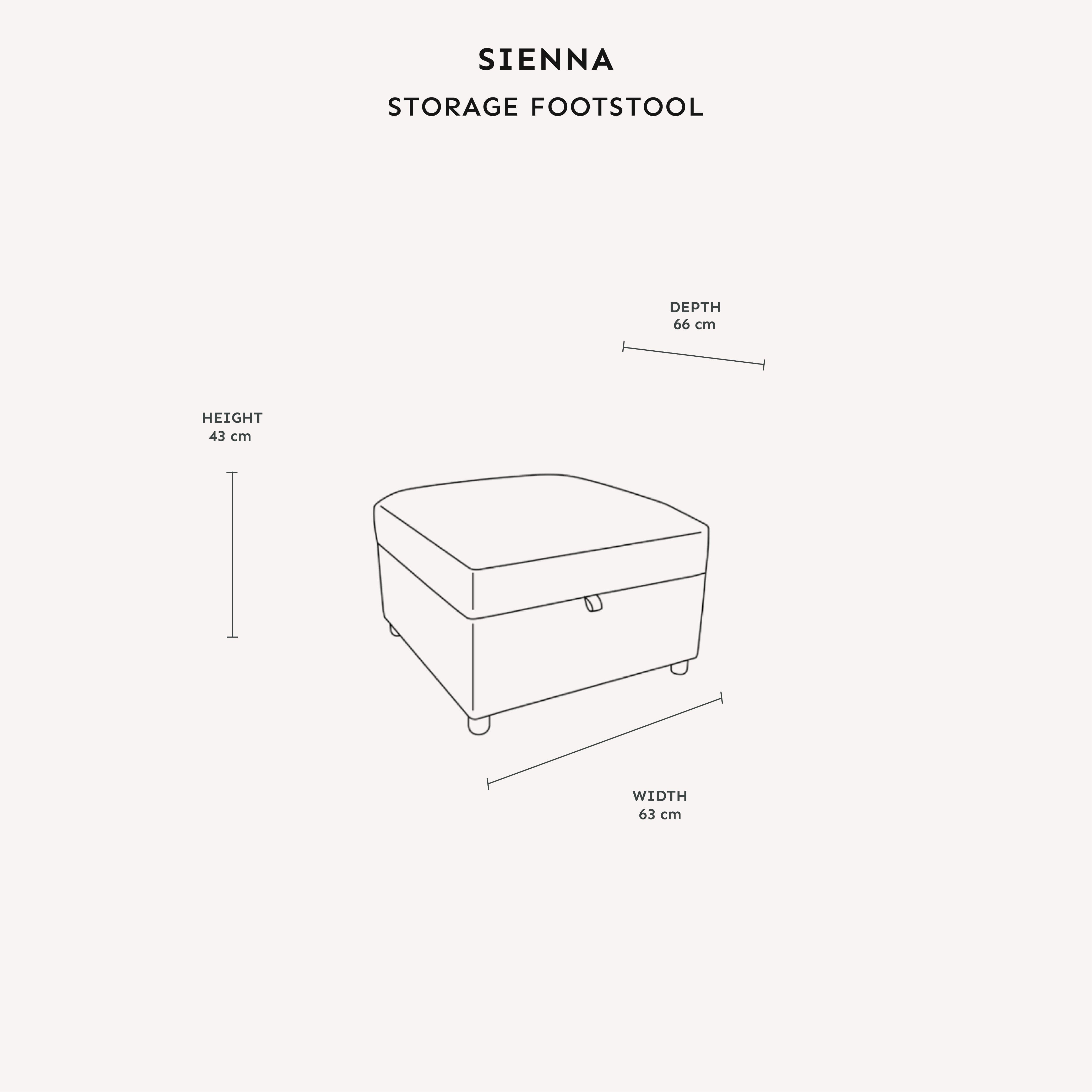 Sienna Ivory Textured Chenille Sofa Range Sofa Storage Footstool