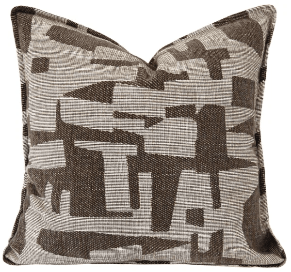 Sierra Brown & Taupe Geometric Feather Filled Cushion - 50x50cm Textiles