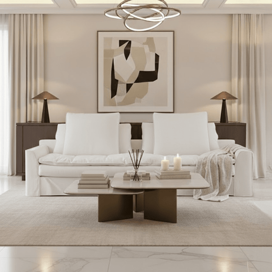 Slumber Ivory Linen Relaxed 4 Seater Sofa Sofa