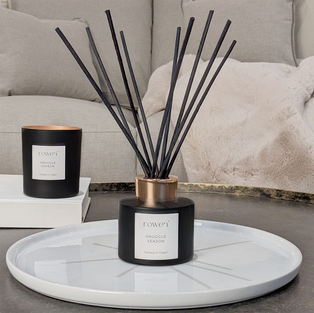 Snuggle Season Black & Rose Gold Scented Reef Diffuser - Nutmeg & Ginger Fragrance