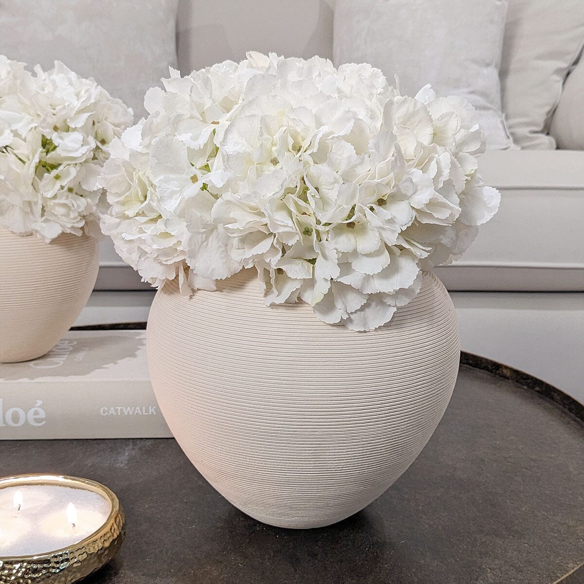Solis Large Rounded Stone Ceramic Neutral Vase Accessories