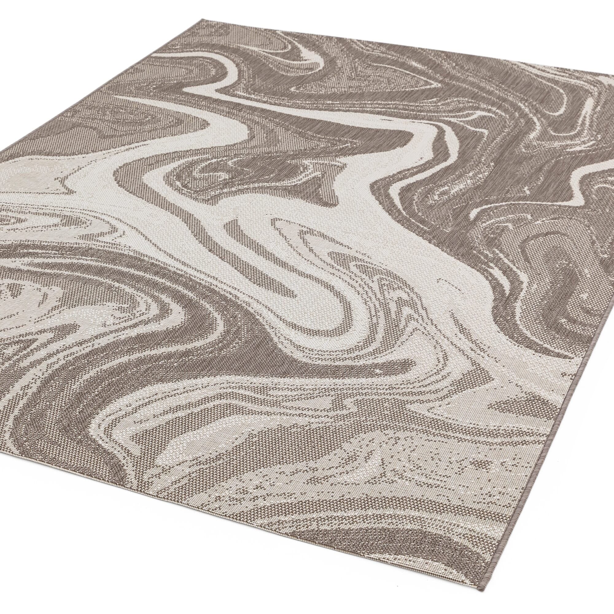 Soller Grey Marble Pattern Indoor Outdoor Rug Textiles