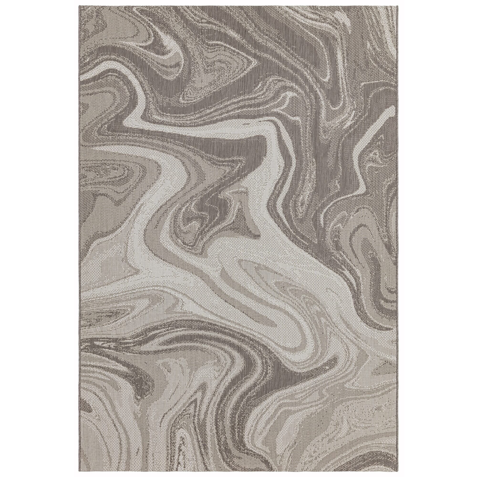 Soller Grey Marble Pattern Indoor Outdoor Rug Textiles
