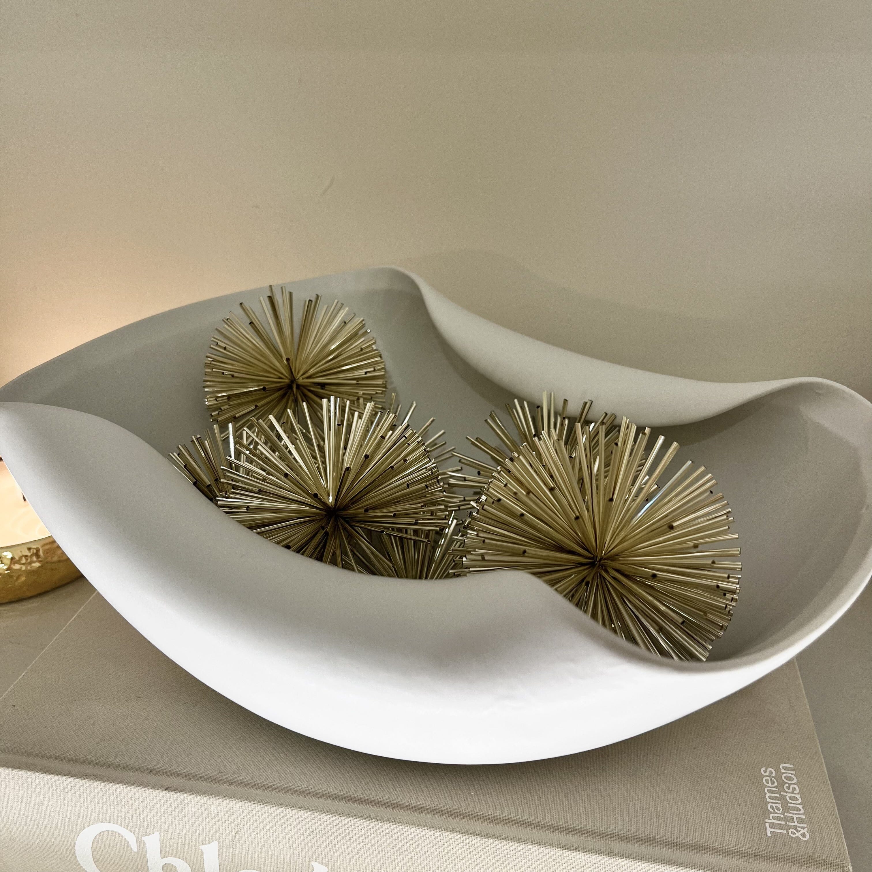 Sorrel Matte White Wave Effect Decorative Bowl Accessories