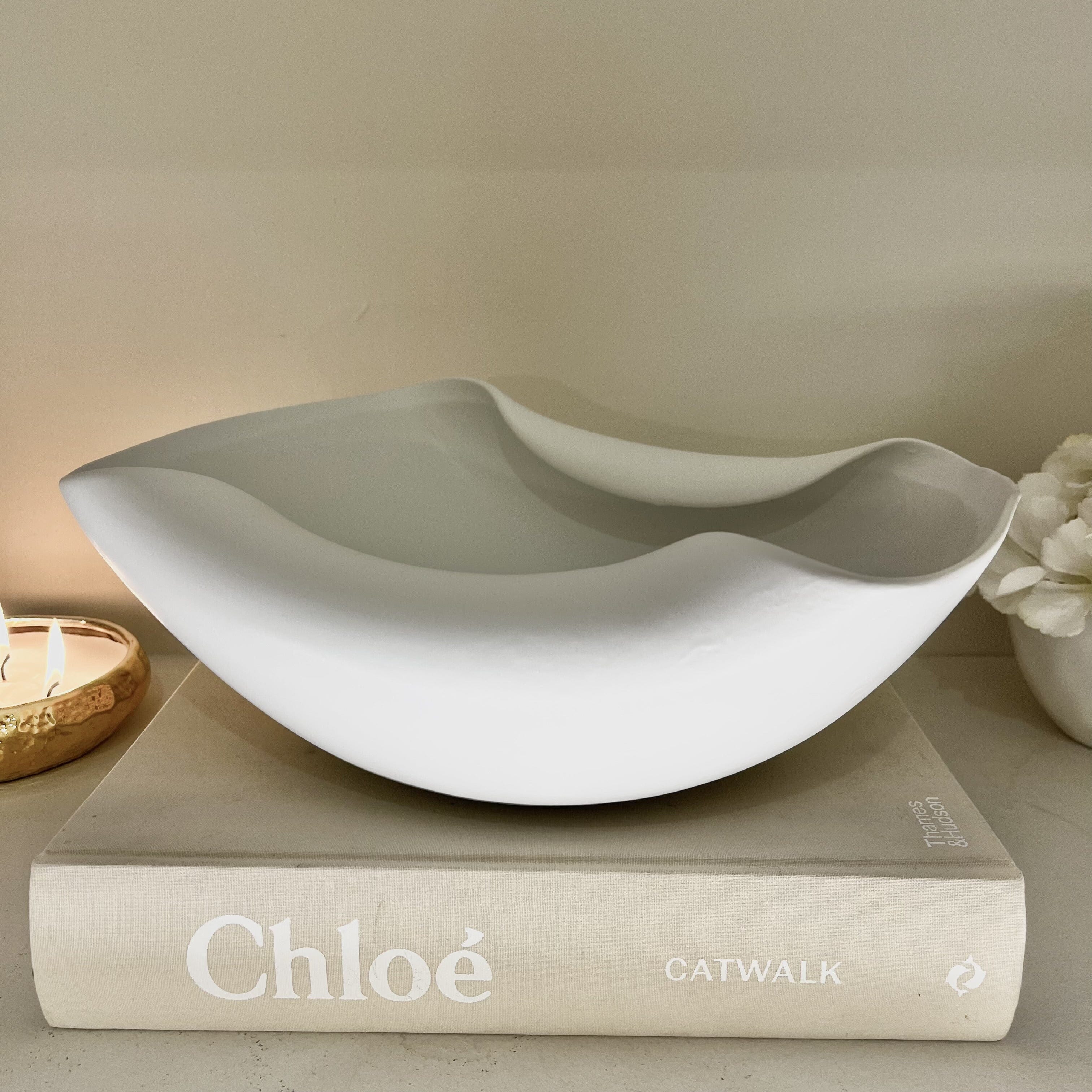 Sorrel Matte White Wave Effect Decorative Bowl Accessories