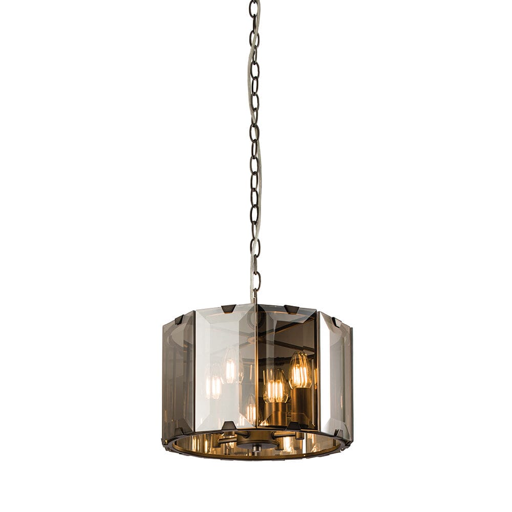 Starlight Tinted Grey Glass 4 Light Pendant Lighting