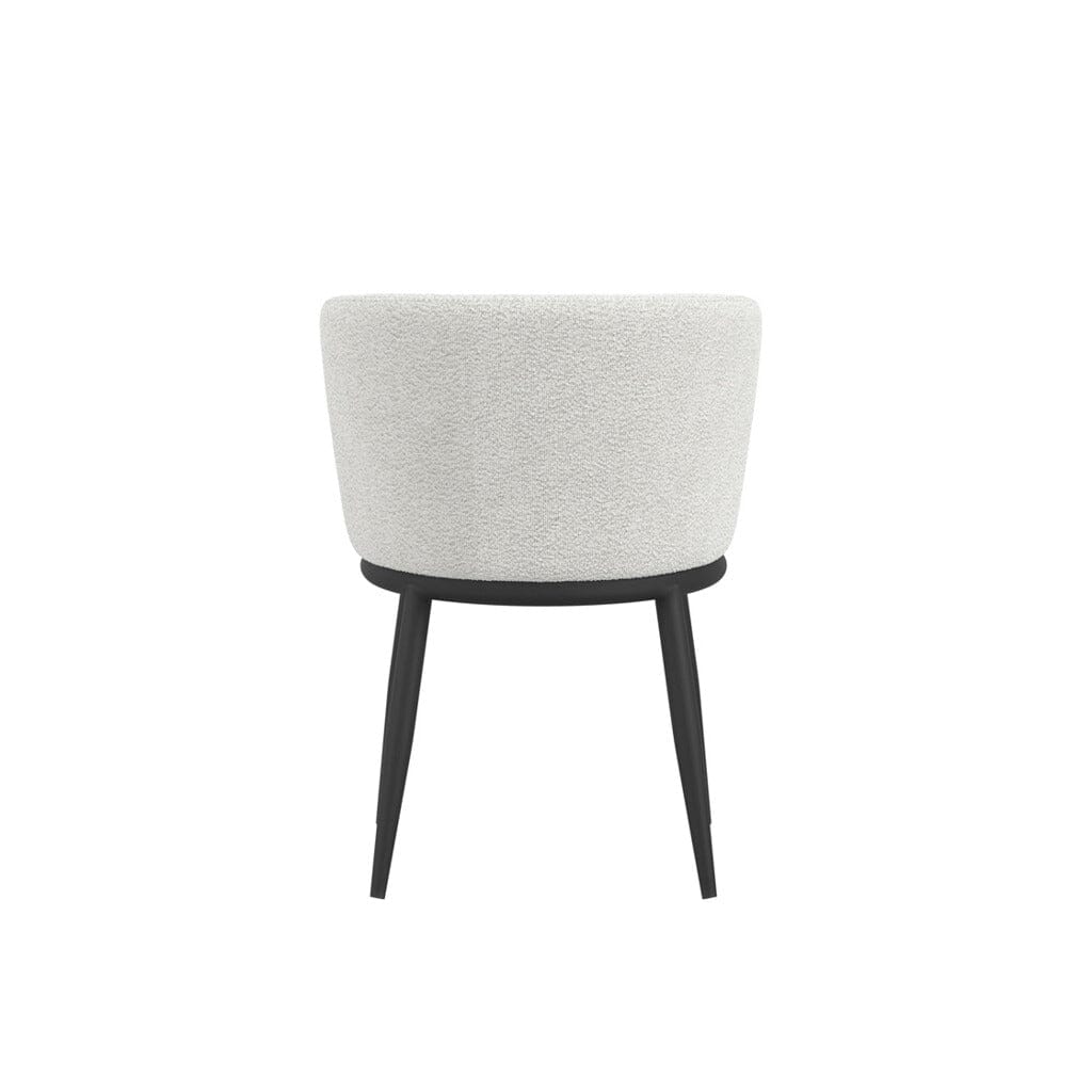 Stasi Off White Boucle Curved Dining Chair with Black Legs Furniture