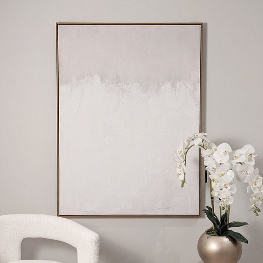 Stella Natural & White Large Framed Canvas Wall Art Accessories