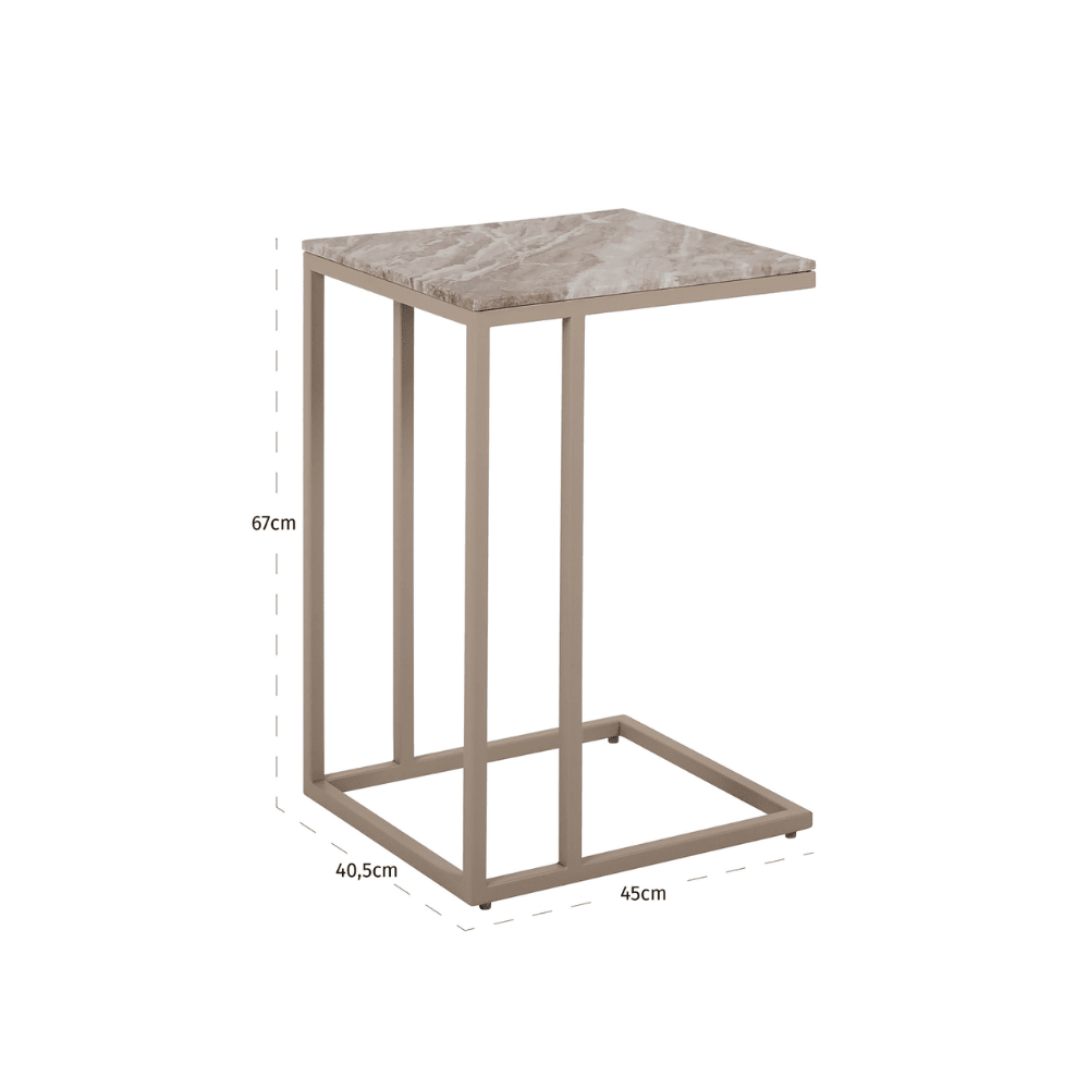 Sylvaine Taupe & Marble Sofa Table Furniture