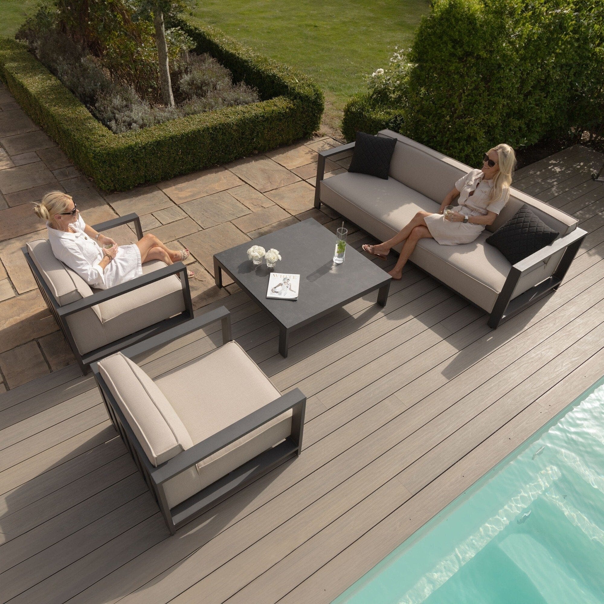 Syros Furniture 3 Seater Sofa & Chairs Set with Coffee Table Furniture