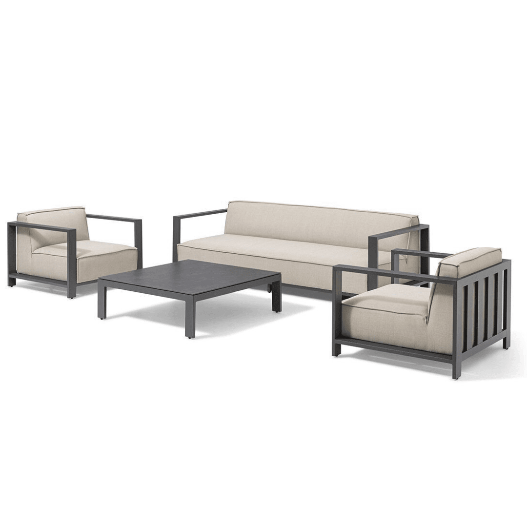 Syros Furniture 3 Seater Sofa & Chairs Set with Coffee Table Furniture