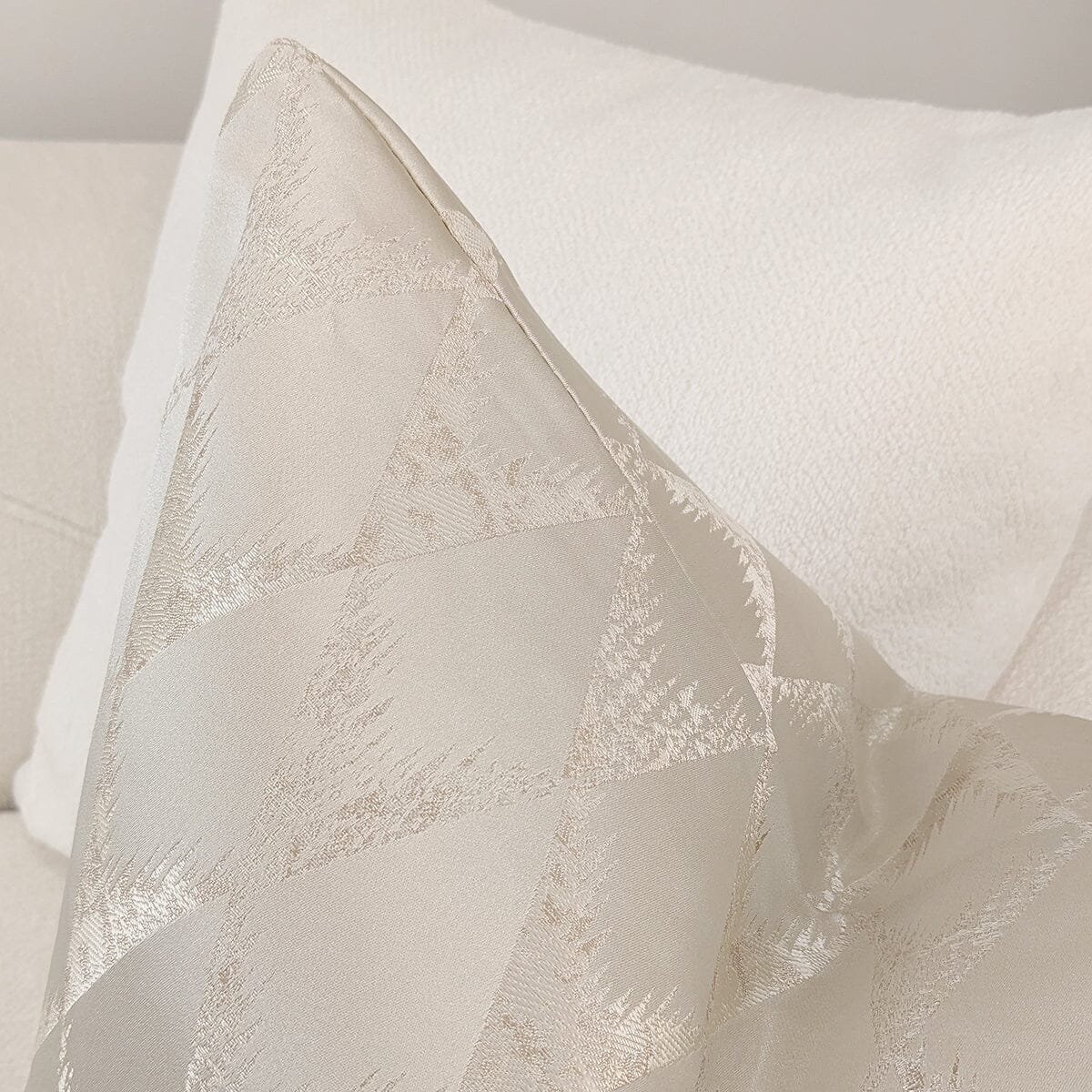 Tacoma Cream & Gold Geometric Metallic Feather Filled Cushion - 50x50cm
