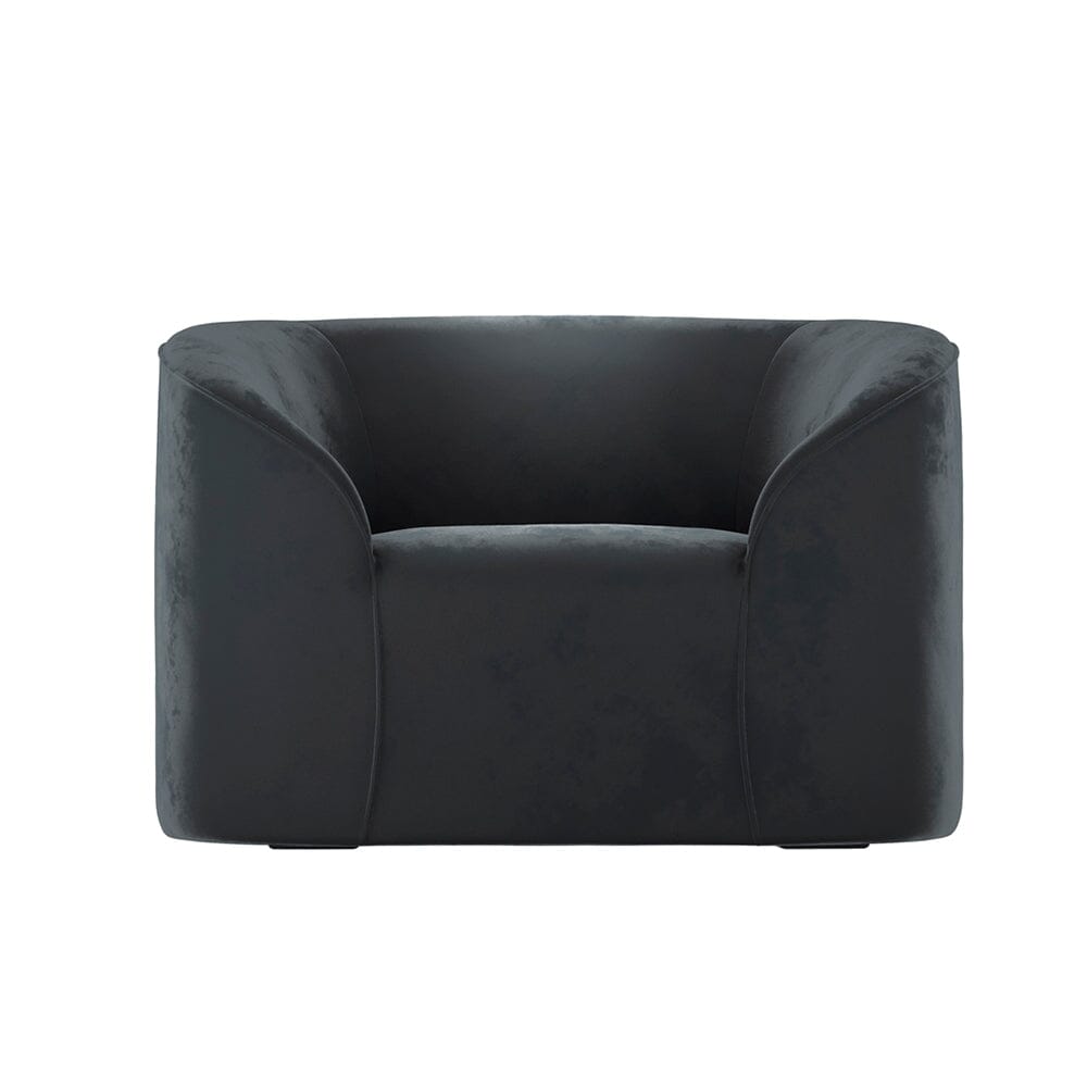 Tadley Black Velvet Curved Accent Chair Furniture