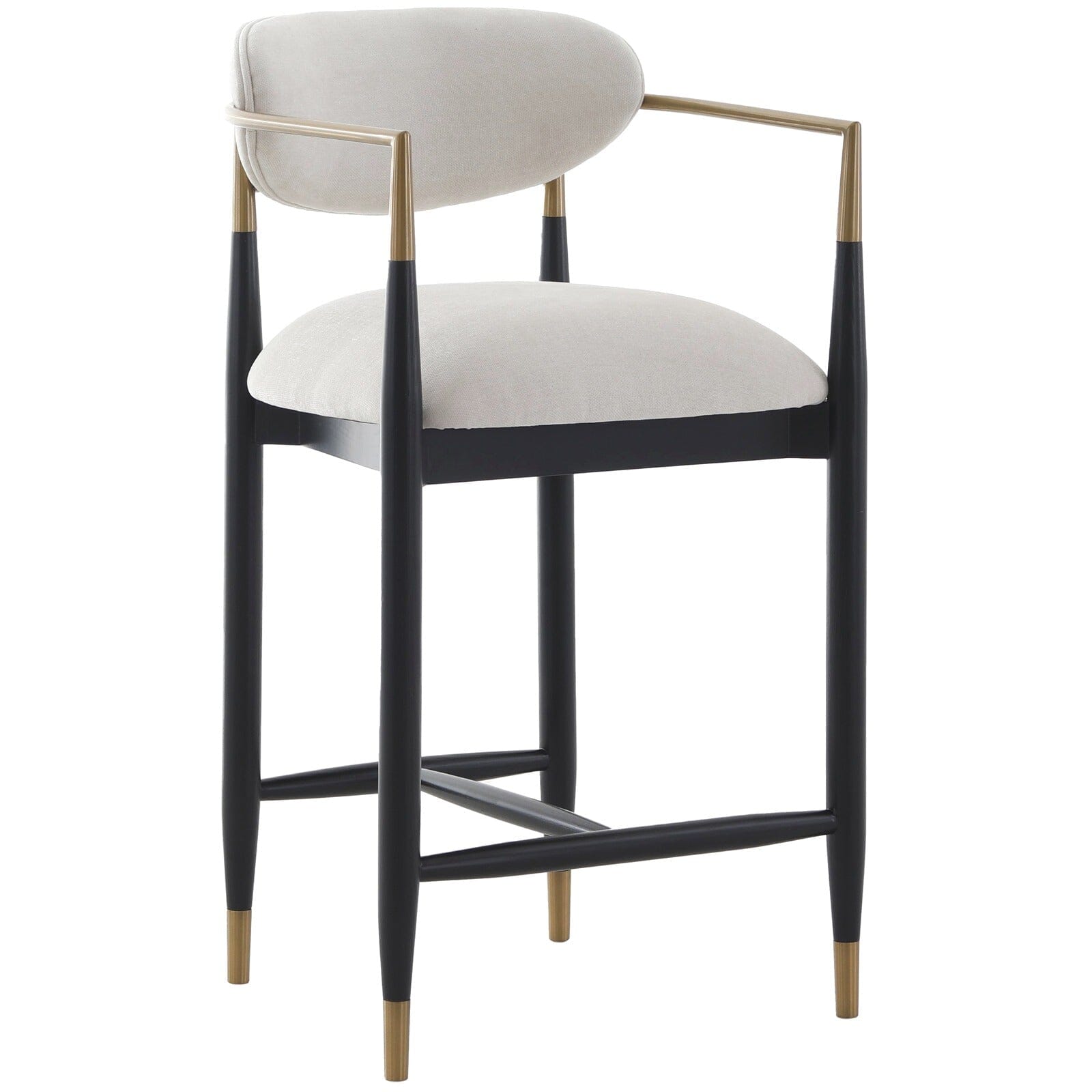 Tamara Cream & Black Bar Stool with Gold Accent Furniture