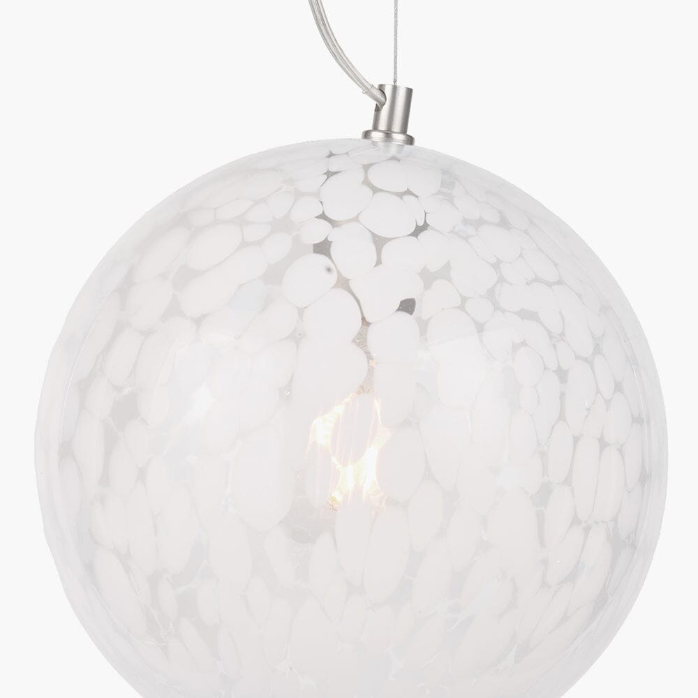 Tamsin Glass White Speckled Pendant Ceiling Light Lighting