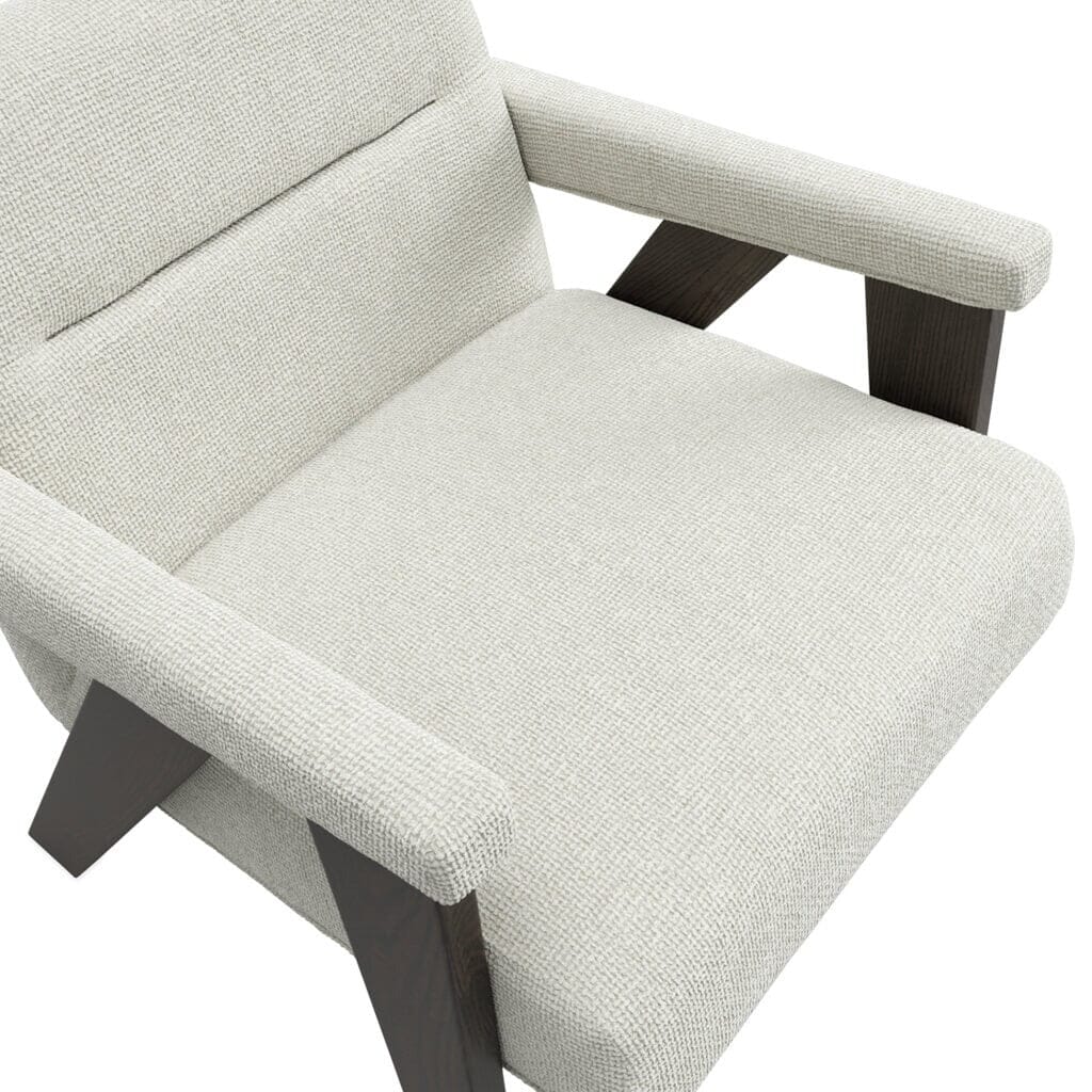 Tassimo Milk Textured Accent Chair with Walnut Legs Furniture