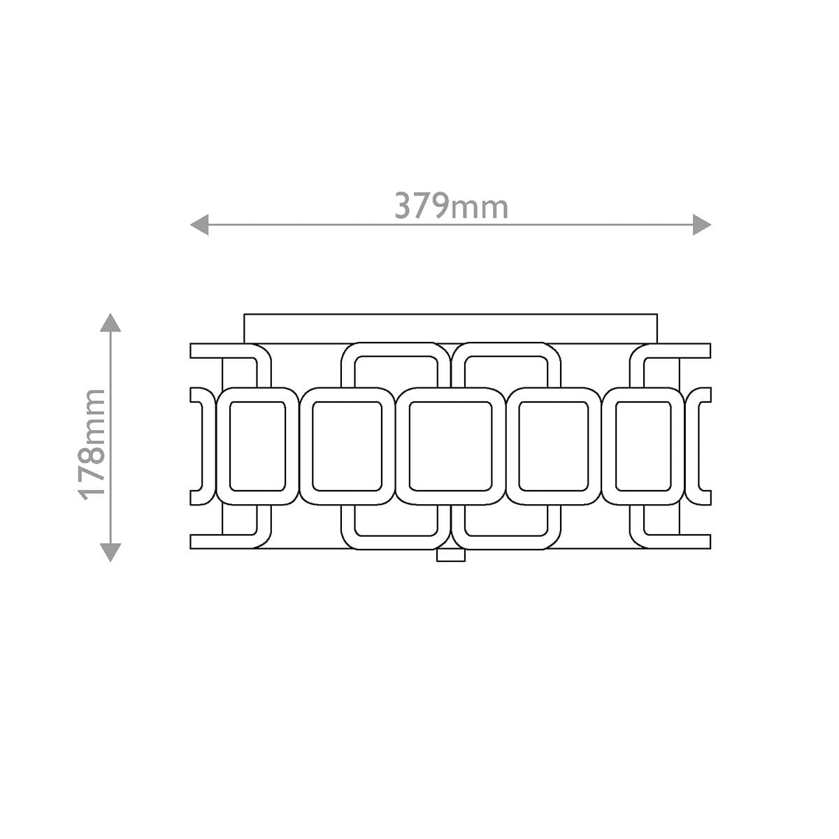 Tessera Black Geometric 3 Light Flush Ceiling Light Lighting