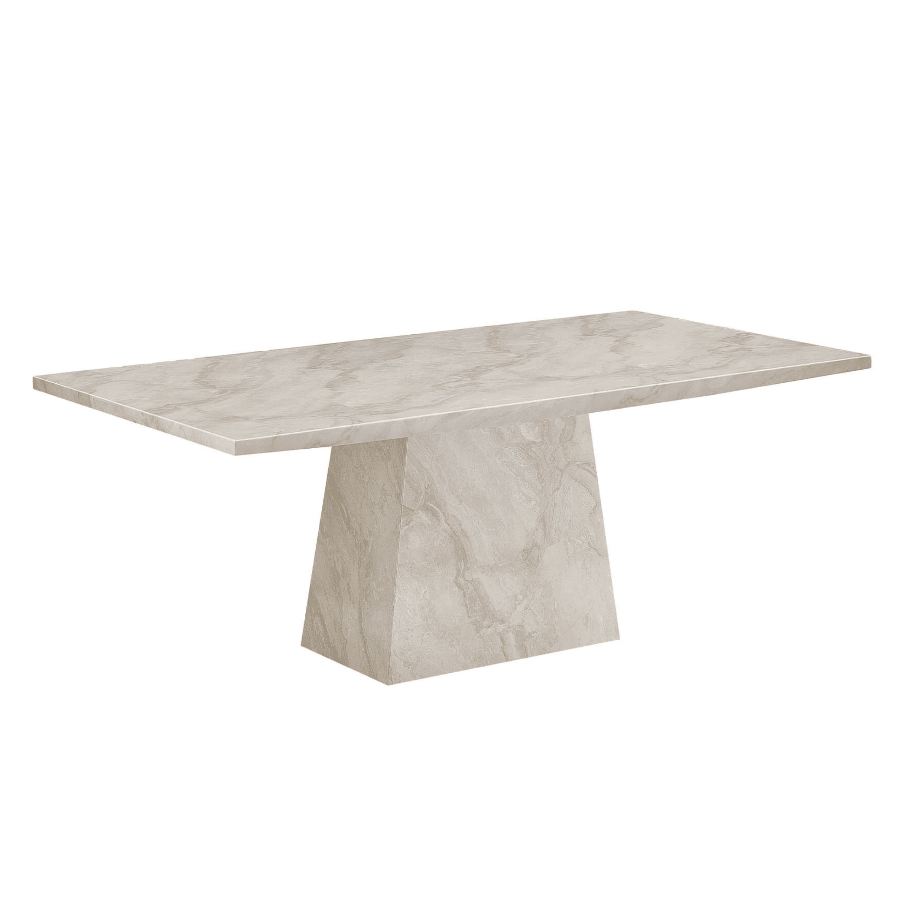Thalassa Large Taupe Marble Rectangular Dining Table Furniture